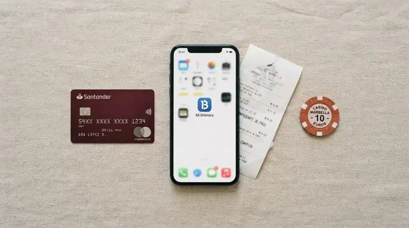 Comparativa visual de tarjetas, móviles y monederos electrónicos representando los distintos métodos de pago para retirada en casinos españoles