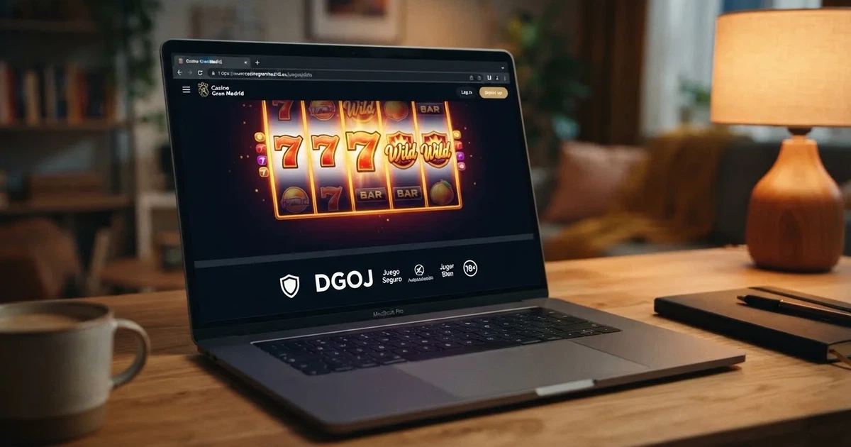 Interfaz de un casino online nuevo con licencia DGOJ visible en el pie de página