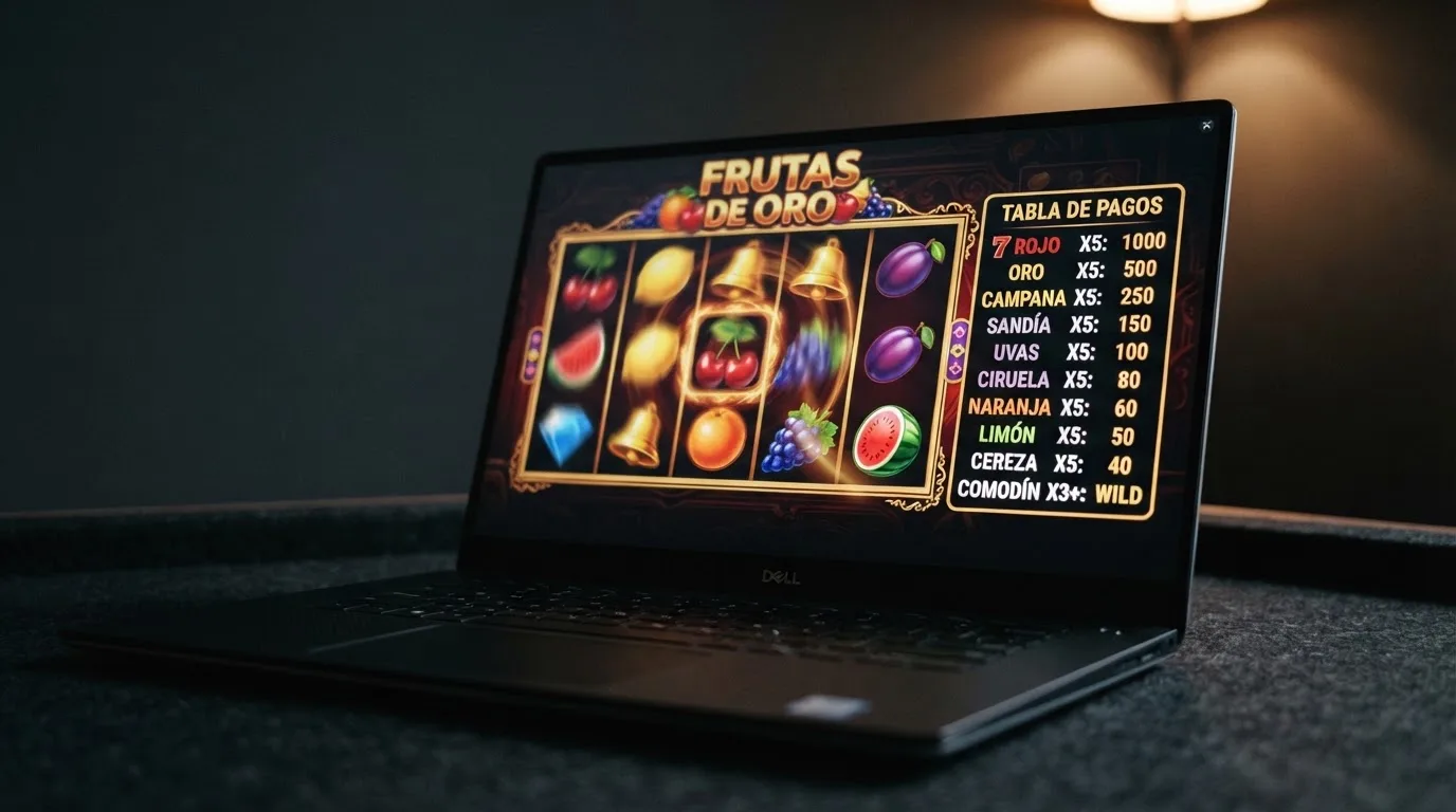 Primer plano de los rodillos de una tragaperras online de alto RTP como Blood Suckers o Book of 99 con la tabla de pagos visible